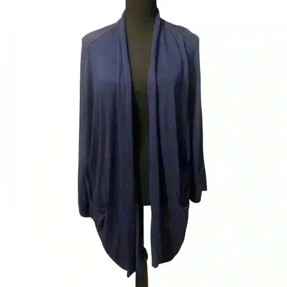 Time and Tru navy blue open front cardigan 3/4 sleeves. Size XXXL 3X - Picture 1 of 5